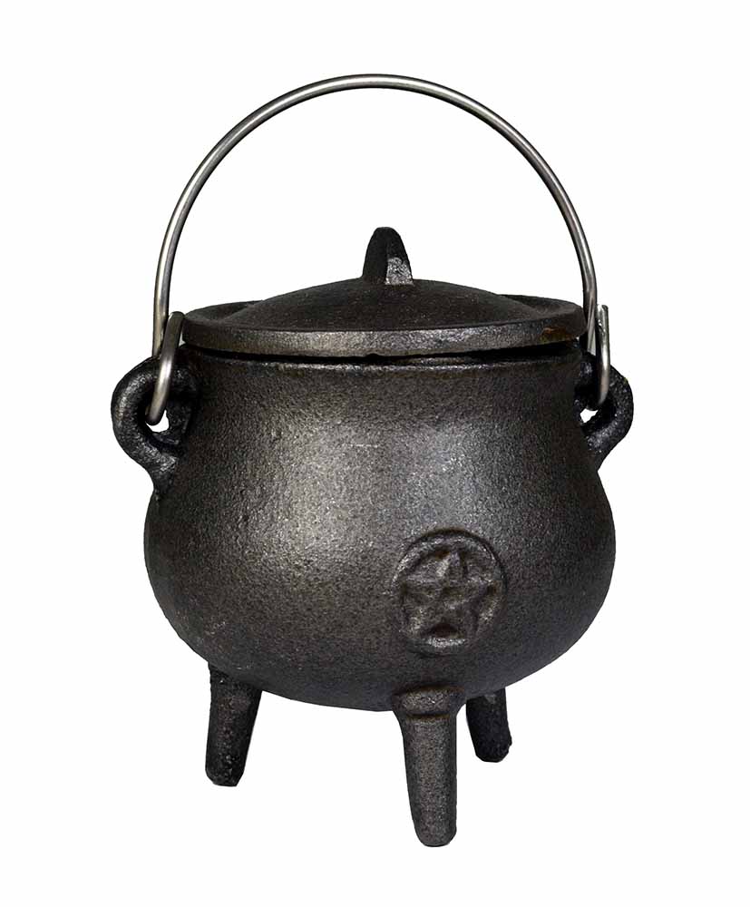 Cauldron With Pentagram H10xw10xd6cm