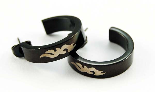 Earring Butterfly Back Black Magic Surgical Steel