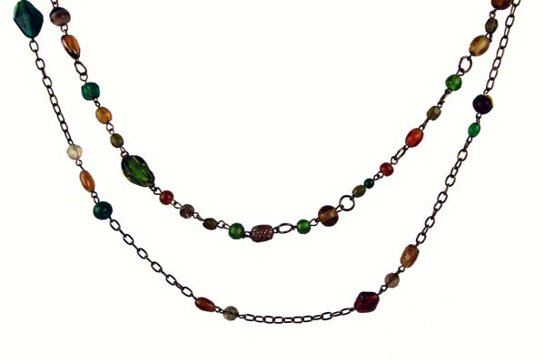 Fashion Necklace Green Mix