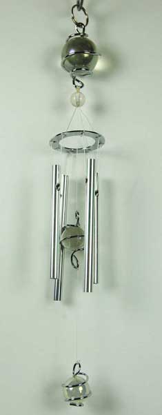 Windchime Clear Balls With 4 Aluminium Chimes L8cm