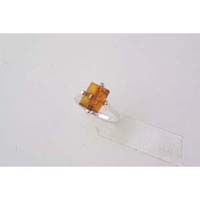 Amber Ring  Rectangle 925 Sterling Silver