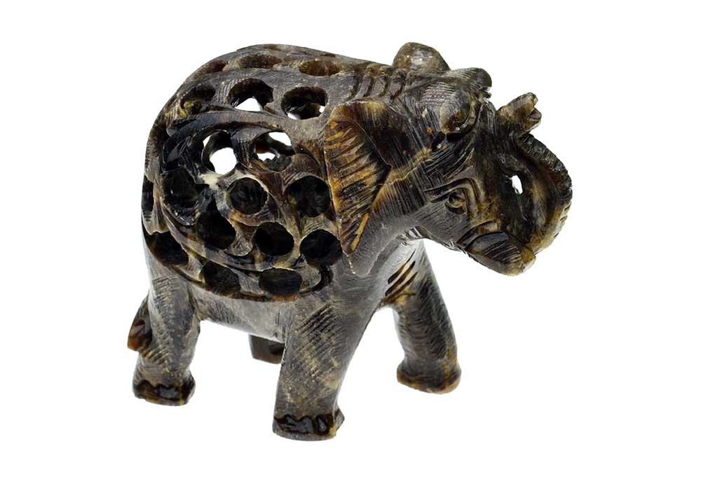 Elephant Soapstone Cut 4 Inch