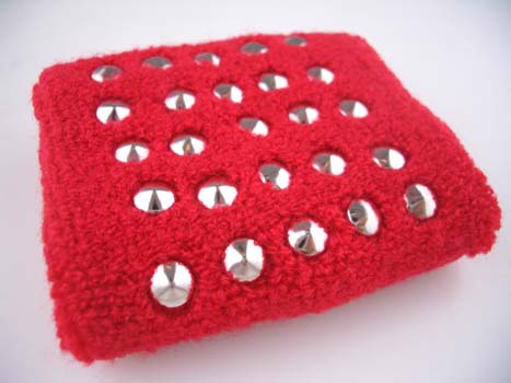 Sweat Band Studs On Red Pack Of 6