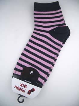 Sock Black And Pink Stripe 4 Pairs