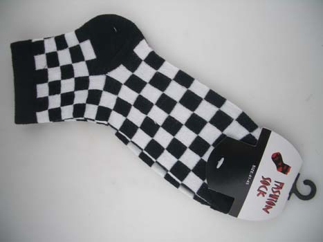 Sock Black and White Check 4 Pairs