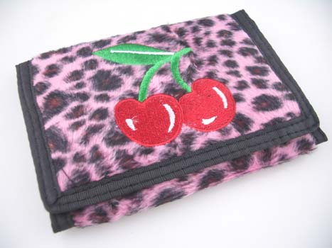 Wallet Fur Cherry Pink With Velcro L13xw9cm Pack Of 2