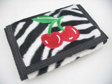 Wallet Fur Cherry Zebra With Velcro L13xw9cm Pack Of 2