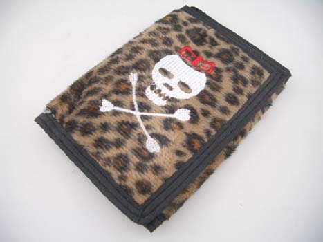 Wallet Fur Skull Brown With Velcro L13xw9cm Pack Of 2