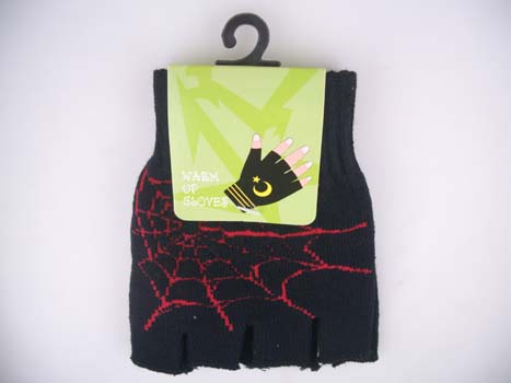 Glove Half Red Spider Web Pack Of 4