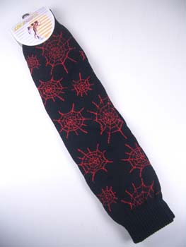 Leg Warmer Red Spider Web