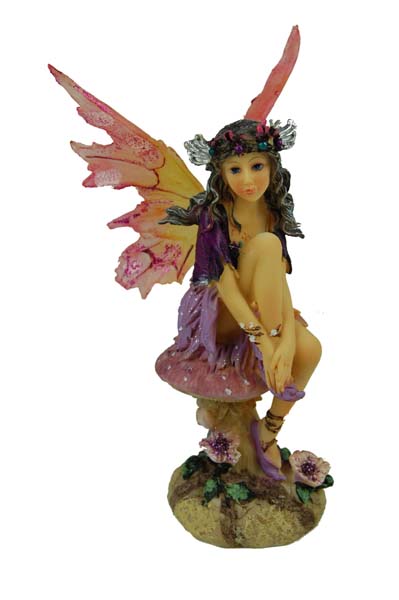 Fairy Sitting On Mushroom 16cm