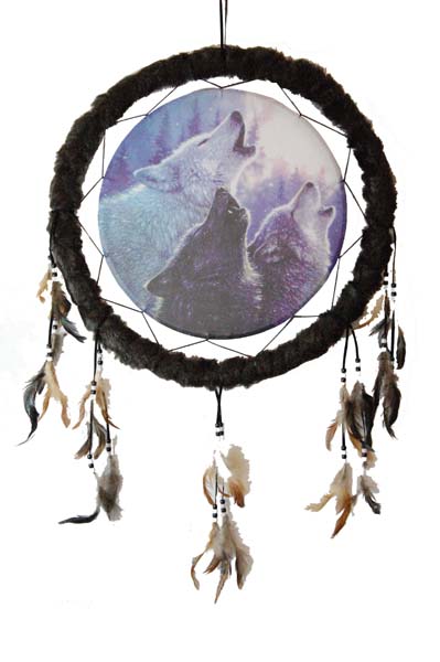 Dream catcher Wolves Howling 20 Inch