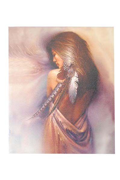 Frame Wooden Indian Lady Pose H24xw20 Inch