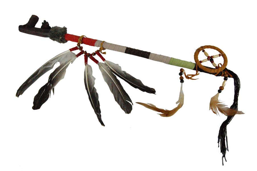 Peace Pipe With Wolf Head