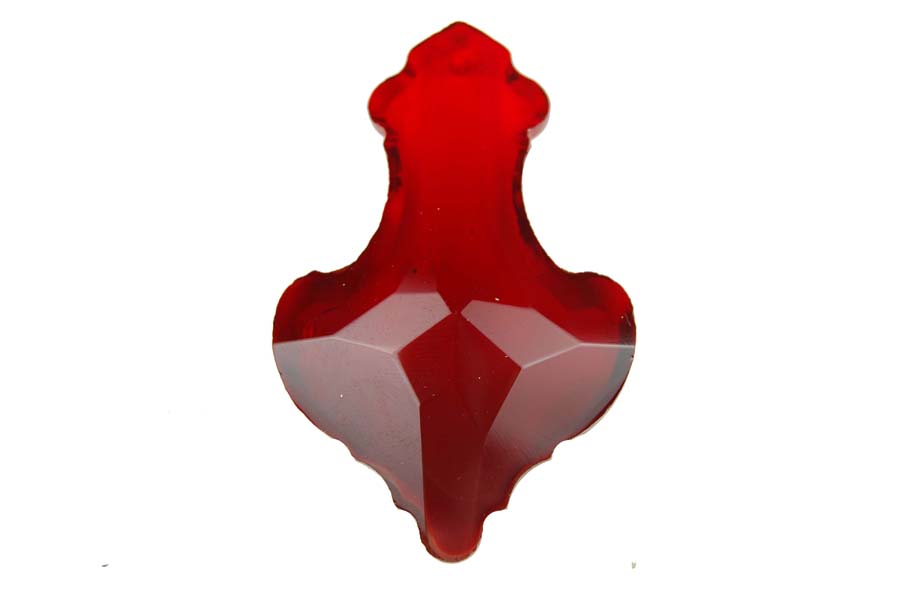 Crystal Leaf Shape Red 6.5cm 4pcs Faceted Cut Glass
