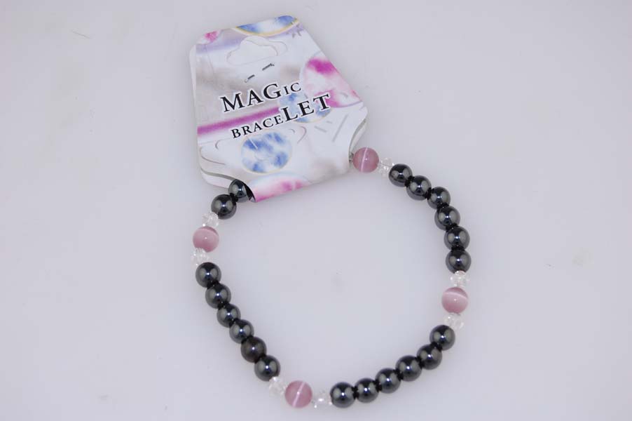 Bracelet Magnetic Purple Cat Eye Length 7 Inch