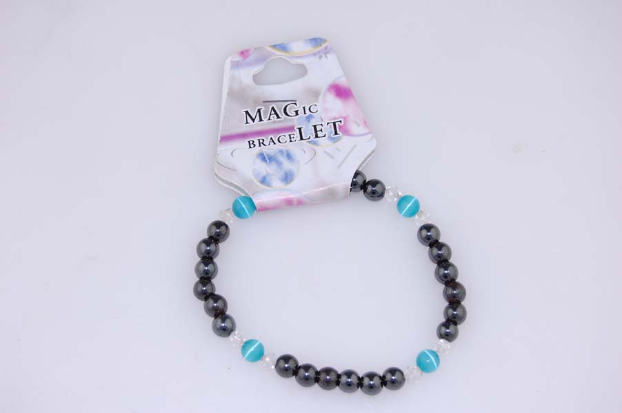 Bracelet Magnetic Turquoise Cats Eye Length 7 Inch