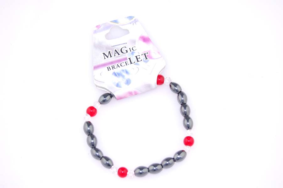 Bracelet Magnetic Red Glass Length 7 Inch