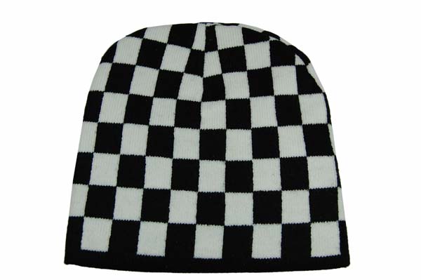 Hat Black & White Check Pack Of 4