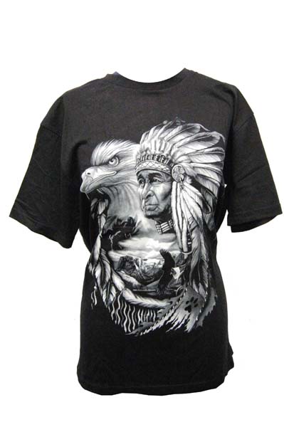 T-SHIRT LARGE INDIAN WITH EAGLE