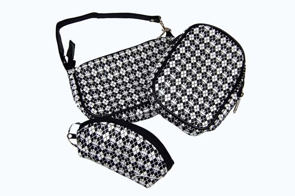 Bag Argyle And Skull Black 3pcs