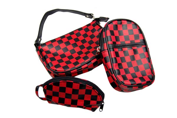 Bag Check Red And Black 3pcs