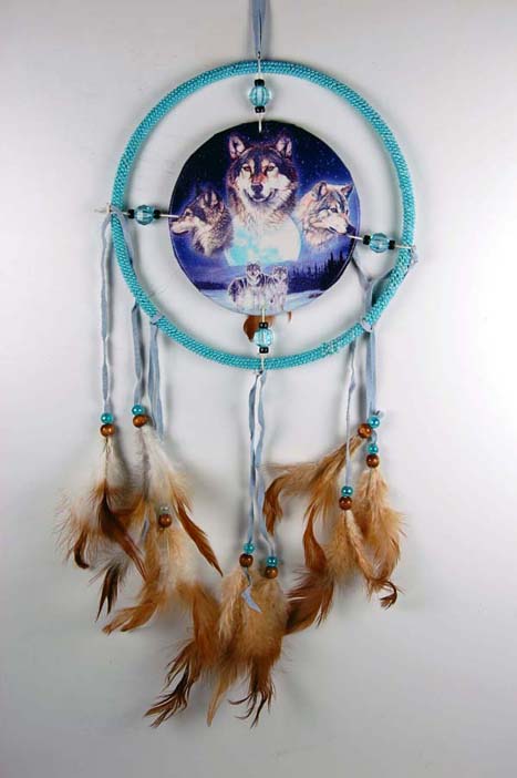 Dream catcher 7 Inch Pack Of Wolves Asst Cols Only