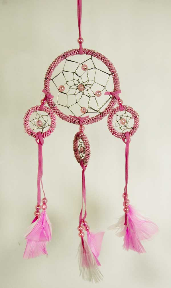 Dream Catcher 3 Circles Pink 3.5 Inch