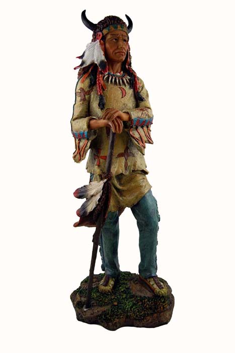 Indian Man Standing Resin W13cm