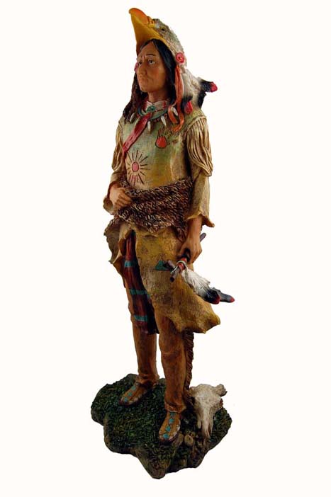 Indian Man Standing Resin W13cm