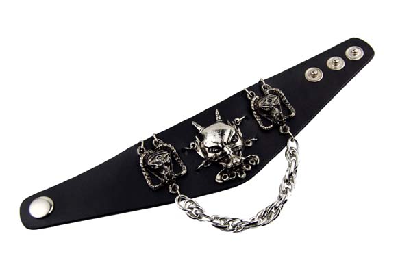 BRACELET LEATHER 3 ADJUSTABLE BUTTONS L22XW5CM