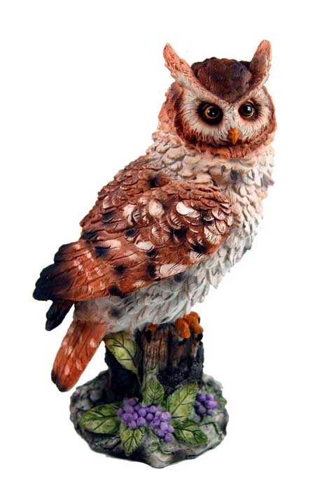 Figurine Owl Resin H20xw11cm