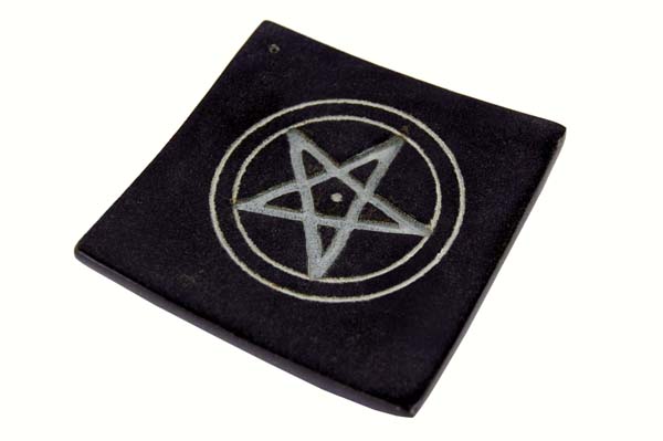 Soapstone Incense Holder Pentagram 10x10cm 3pcs