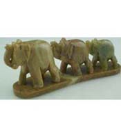 Soapstone Elephant Bridge 3pcs