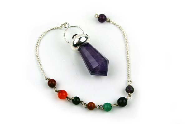 Pendulum Chakra Topi Cut Amethyst