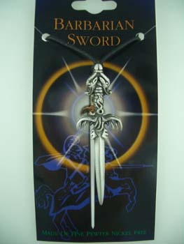 Pendant Pewter Sword Barbarian