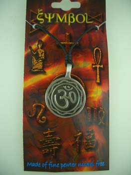 Pendant Pewter Circle With Om In Centre