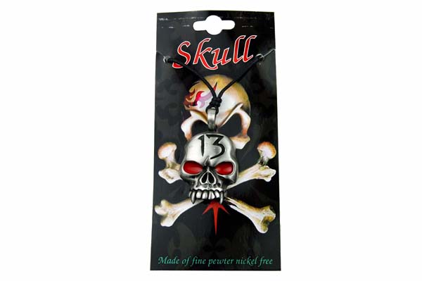 Pendant Pewter Skull No 13 4.5cm