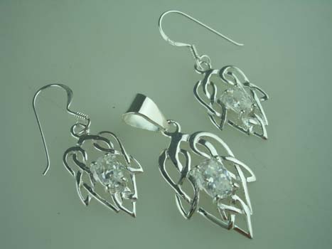 Pendant And Earring Fancy  925 Sterling Silver