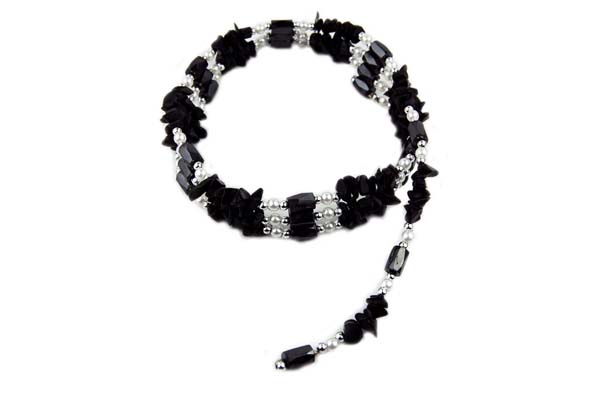 Wrap Around Necklace Or Magnetic Bracelet  Onyx