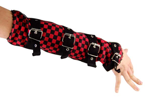 Arm Band Set Of 2 Check Black And Red