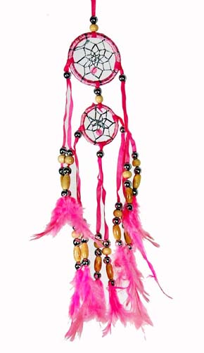Dreamcatcher Pink 2 Circles 4pcs 2 Inch
