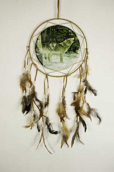 Dreamcatcher Wolves In Snow 11 Inch
