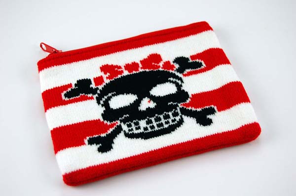 Purse Knitted Skull And Bones