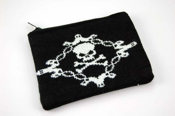 Purse Knitted Skull And Bones