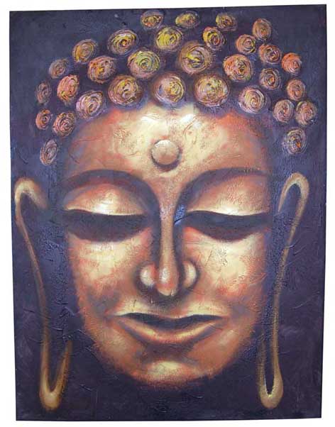 Frame Buddha Face On Dark Background  Hand-Painted Canvas 90X120