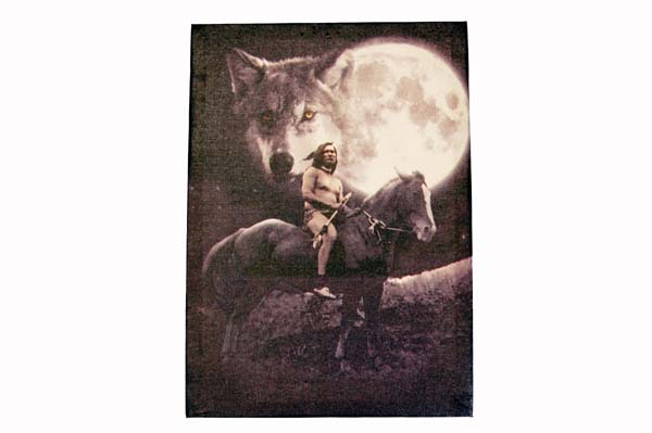 Frame Indian On Horse 25x35cm