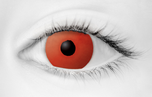 Fashion Eye Accessory Red Devil With Free Solution And Case