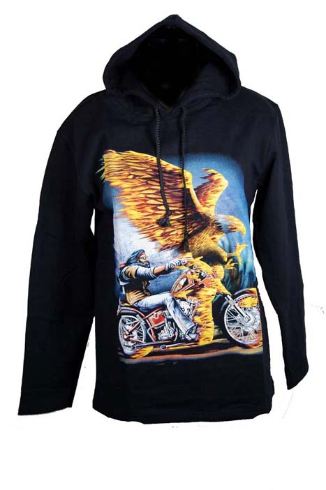 HOODIE X LARGE BIKE AND EAGLE