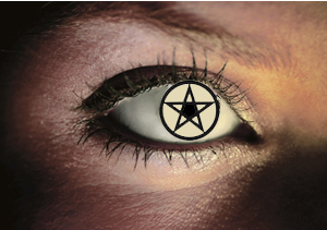 Fashion Eye Accessory Pentagram Black On White With Free Solutio